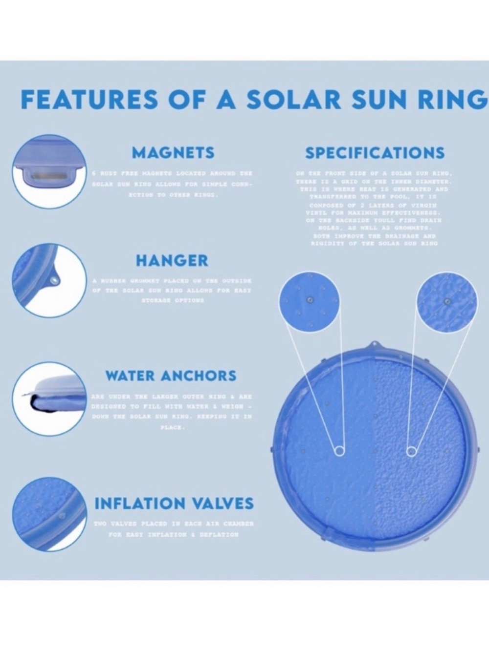 Solar Sun Rings Pool Heating Sun Rings New - Picture 7 of 11